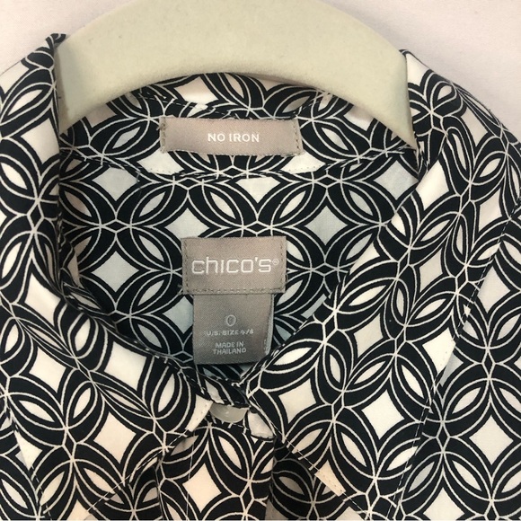 Chico’s Women’s Tunic Long Sleeve Cotton Back Pleat Long Tail Concealed Buttons - Picture 6 of 10